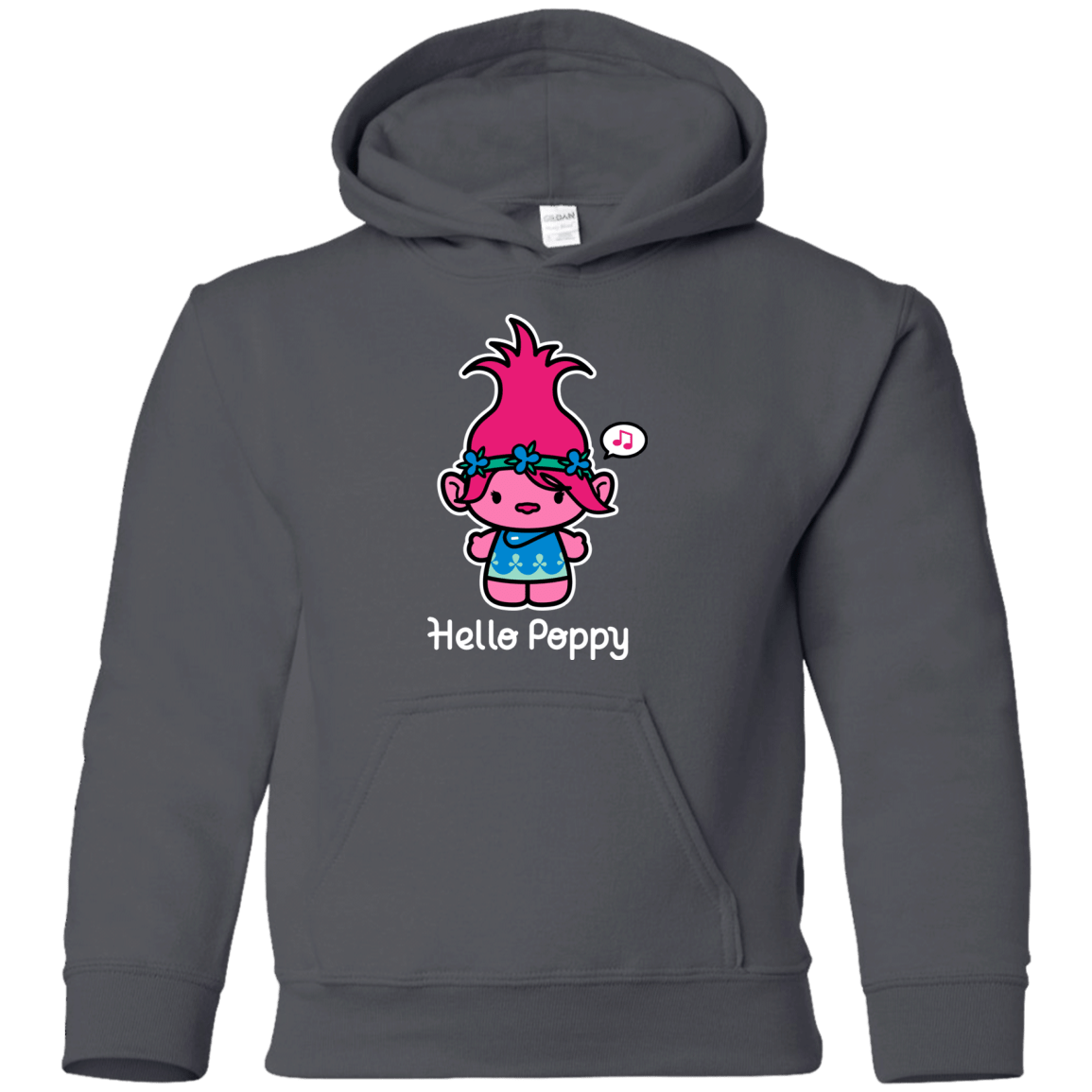 Sweatshirts Charcoal / YS Hello Poppy Youth Hoodie