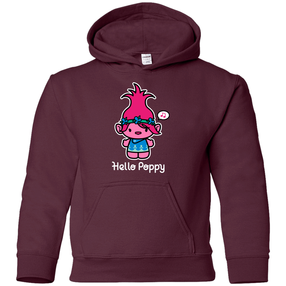 Sweatshirts Maroon / YS Hello Poppy Youth Hoodie