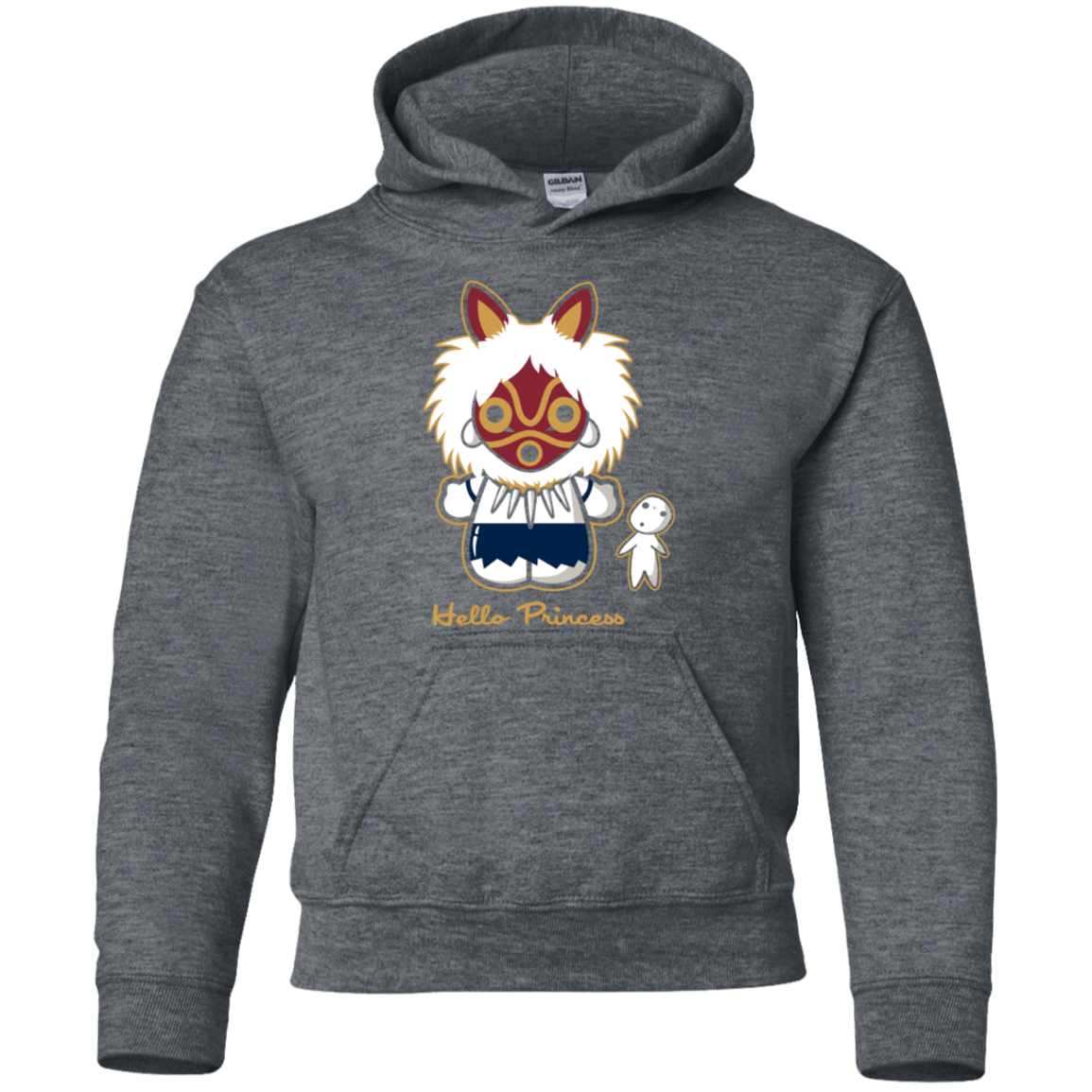 Sweatshirts Dark Heather / YS Hello Princess Youth Hoodie