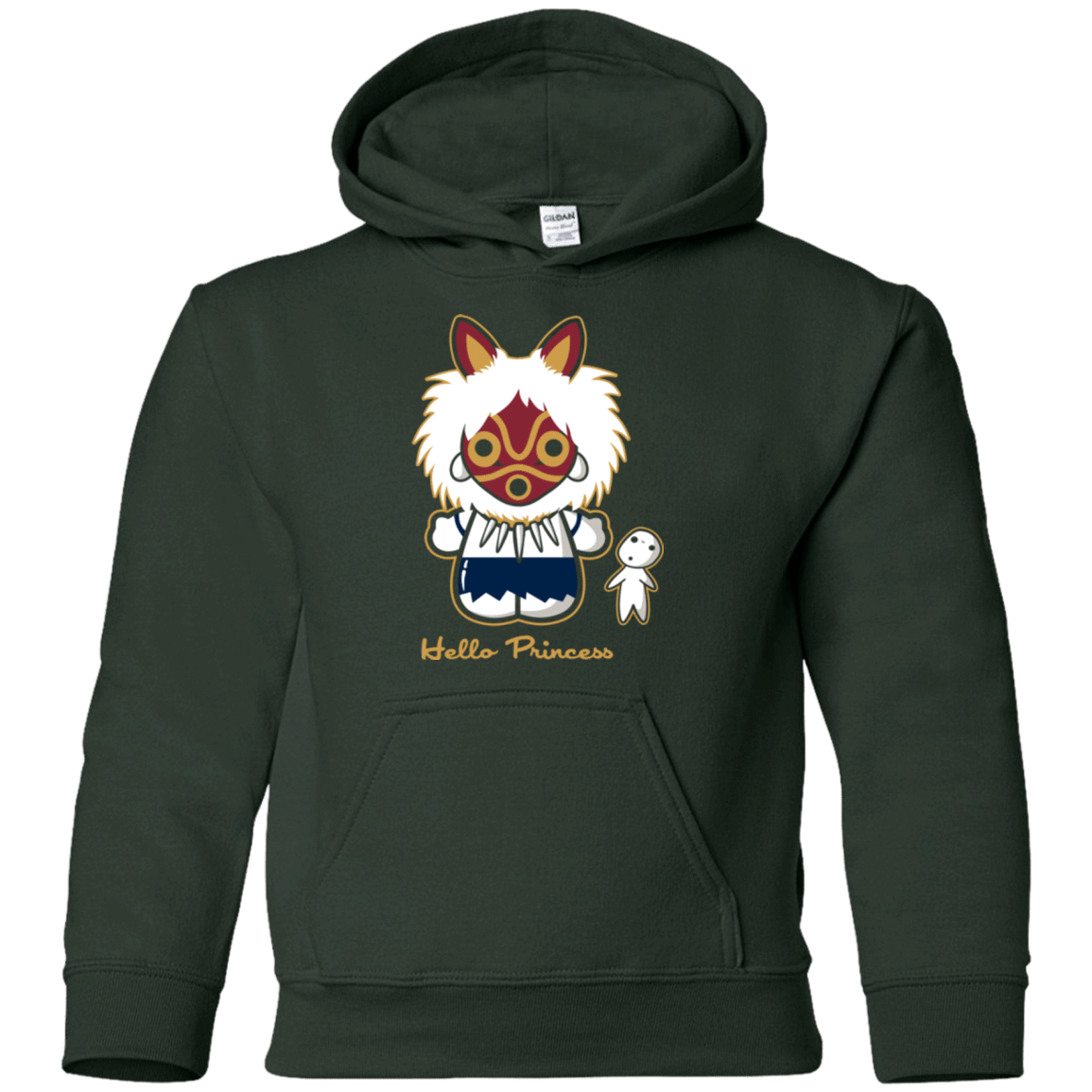 Sweatshirts Forest Green / YS Hello Princess Youth Hoodie
