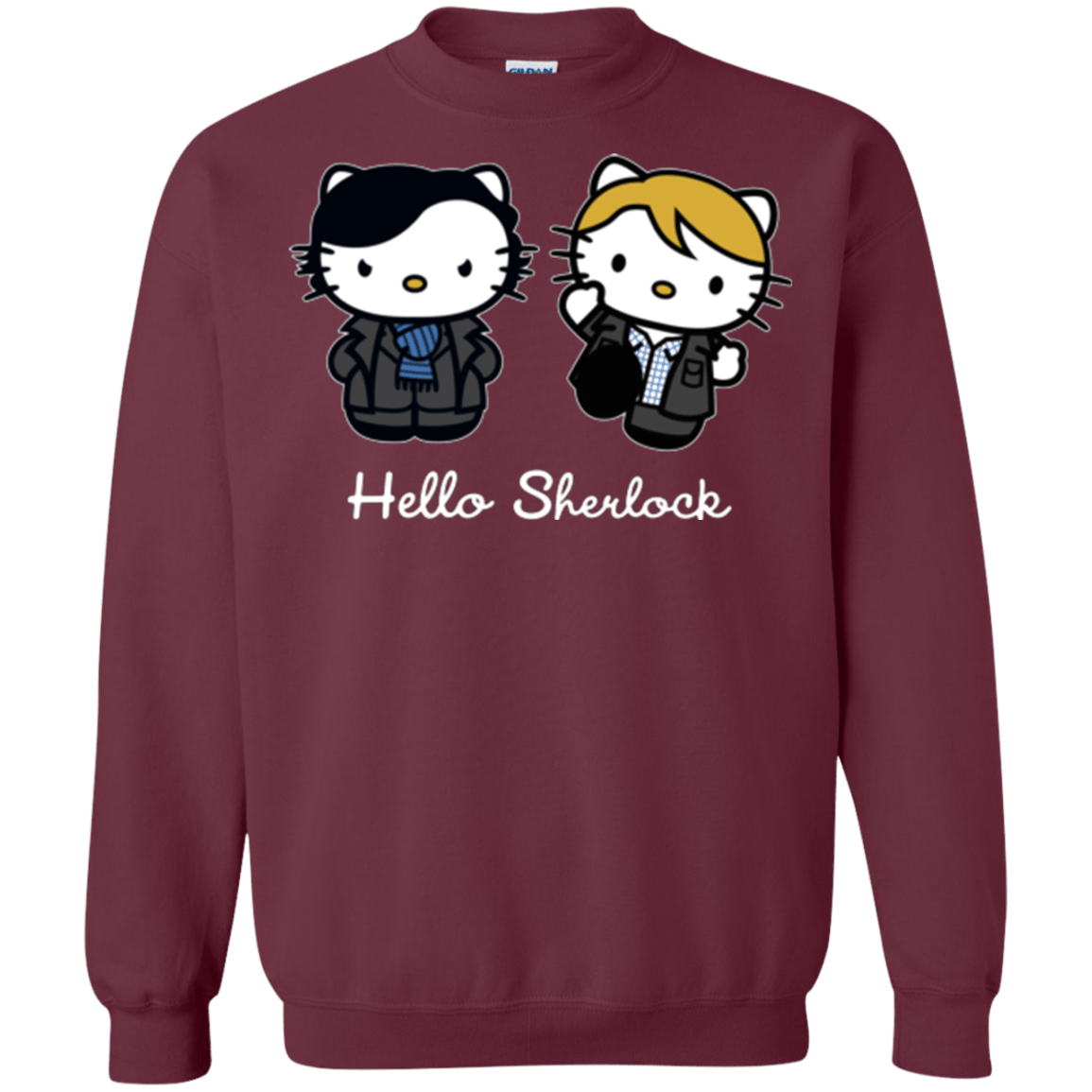 Sweatshirts Maroon / Small Hello Sherlock Crewneck Sweatshirt