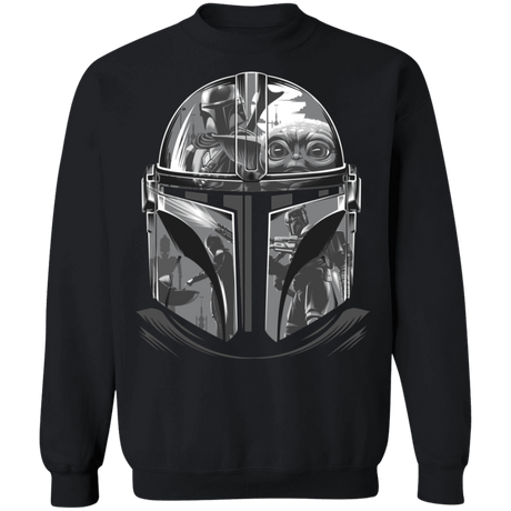 Sweatshirts Black / S Helmet Mandalorian Crewneck Sweatshirt