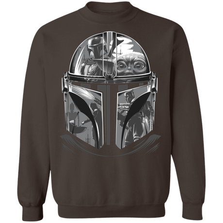 Sweatshirts Dark Chocolate / S Helmet Mandalorian Crewneck Sweatshirt