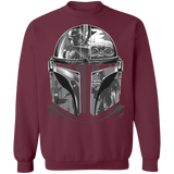 Sweatshirts Maroon / S Helmet Mandalorian Crewneck Sweatshirt