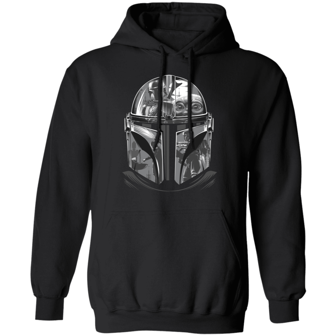 Sweatshirts Black / S Helmet Mandalorian Pullover Hoodie