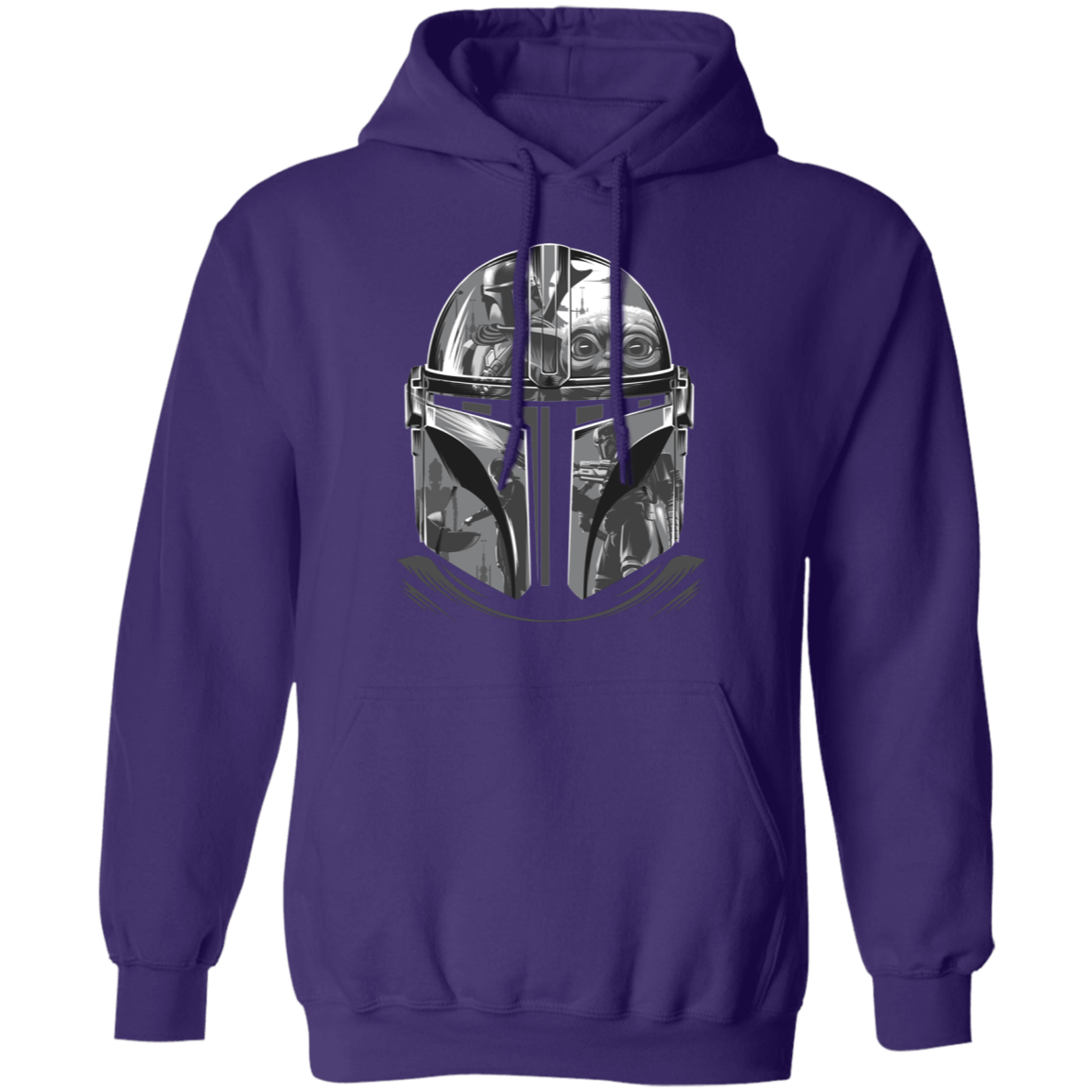 Sweatshirts Purple / S Helmet Mandalorian Pullover Hoodie