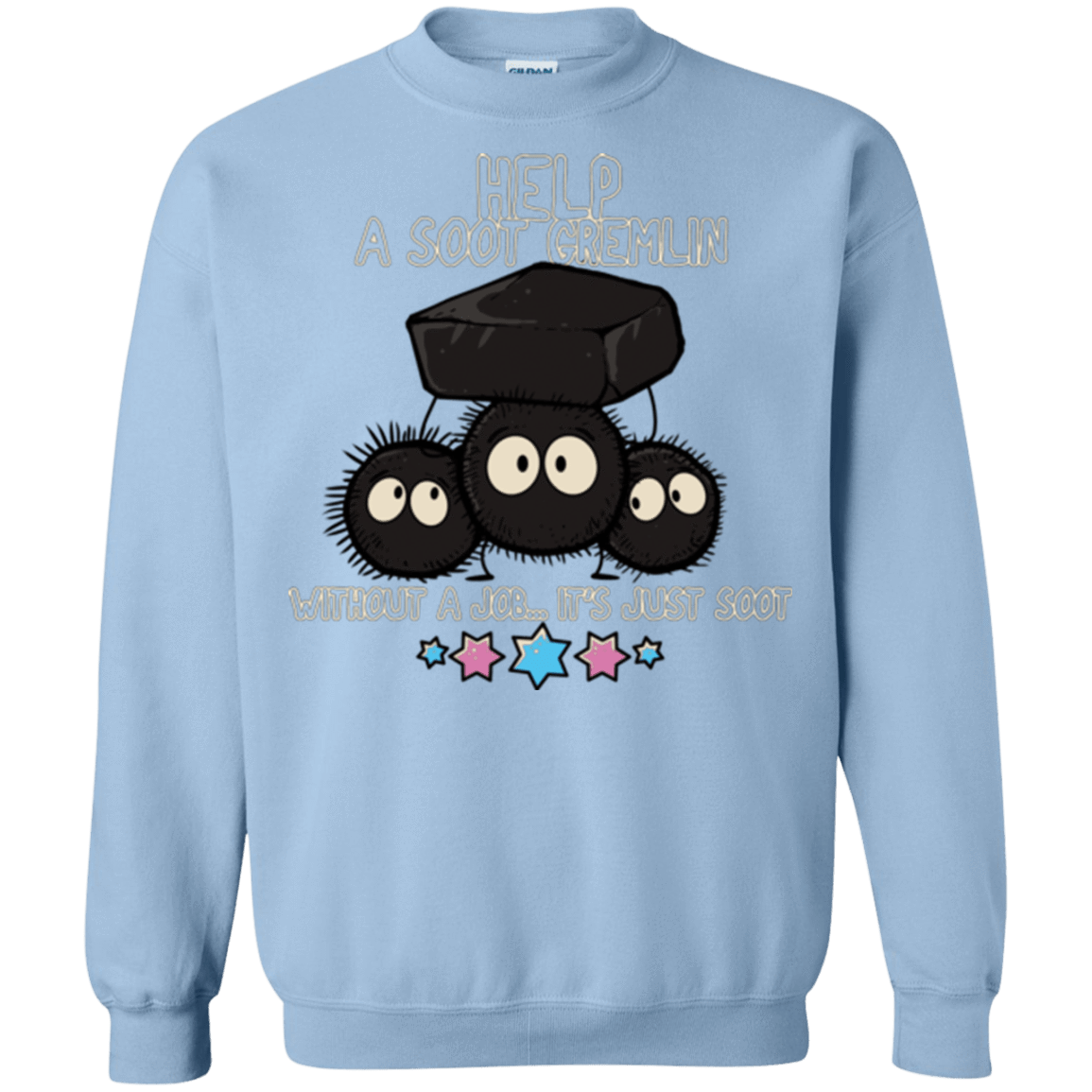Sweatshirts Light Blue / Small HELP A SOOT GREMLIN Crewneck Sweatshirt