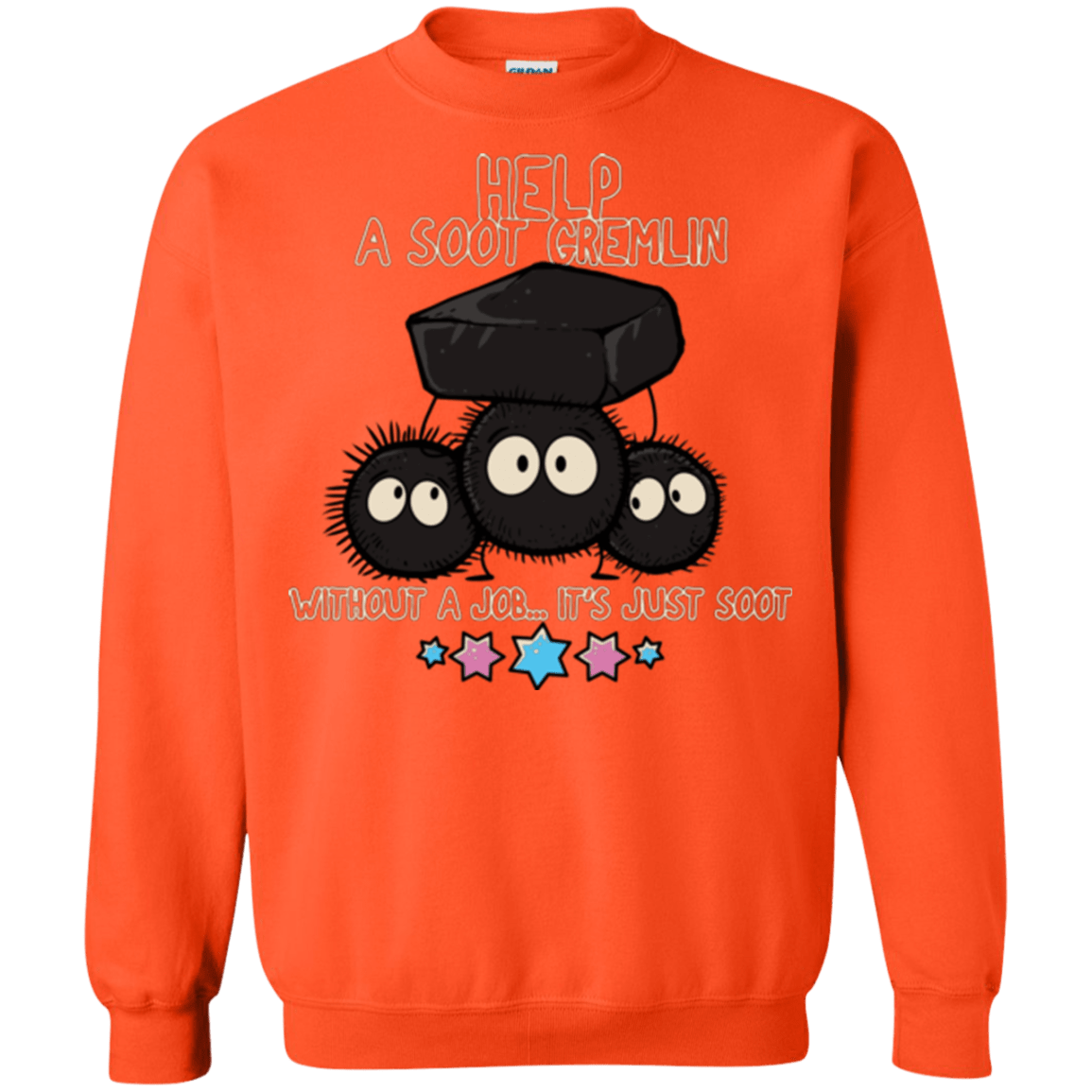 Sweatshirts Orange / Small HELP A SOOT GREMLIN Crewneck Sweatshirt