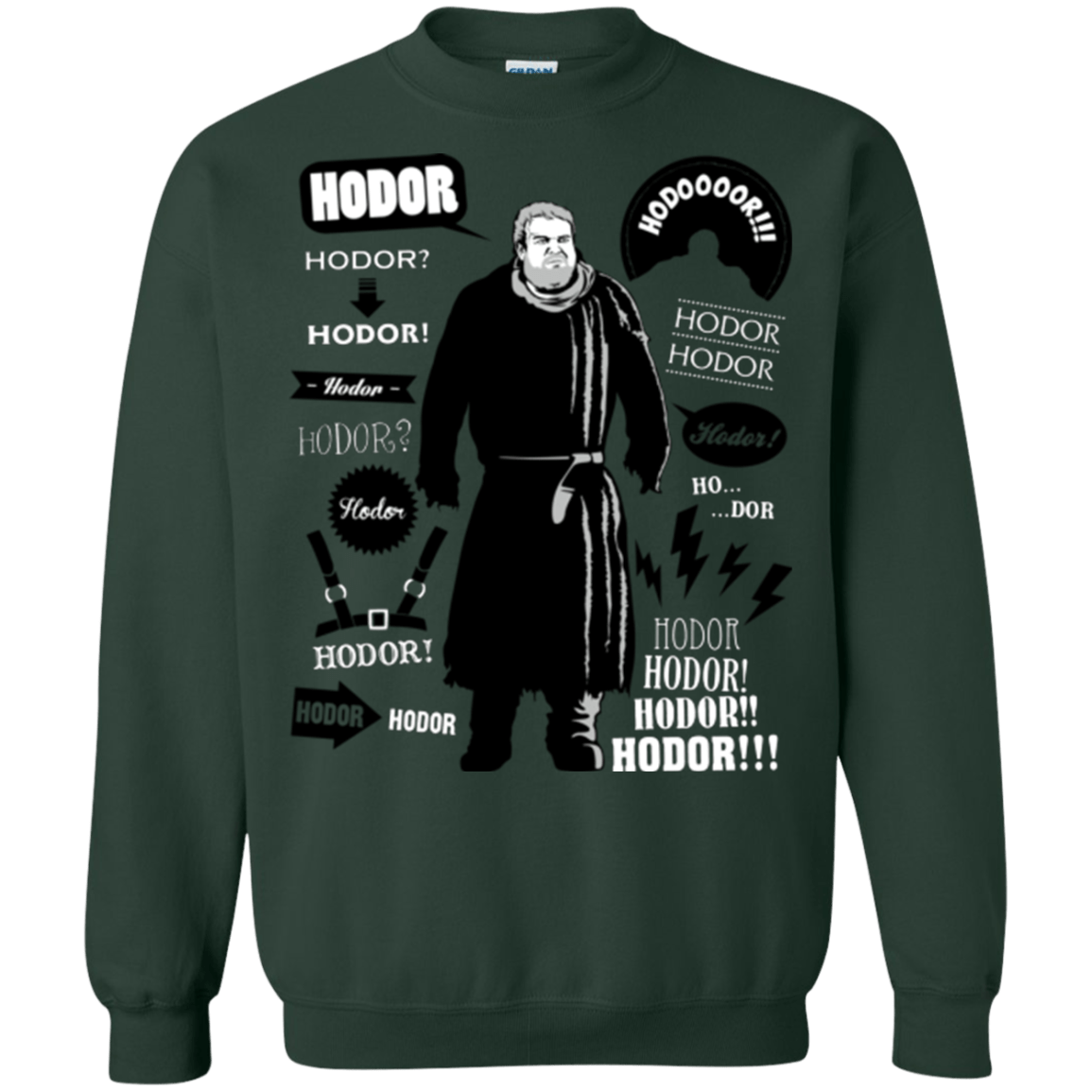 Sweatshirts Forest Green / Small Hodor Famous Quotes Crewneck Sweatshirt