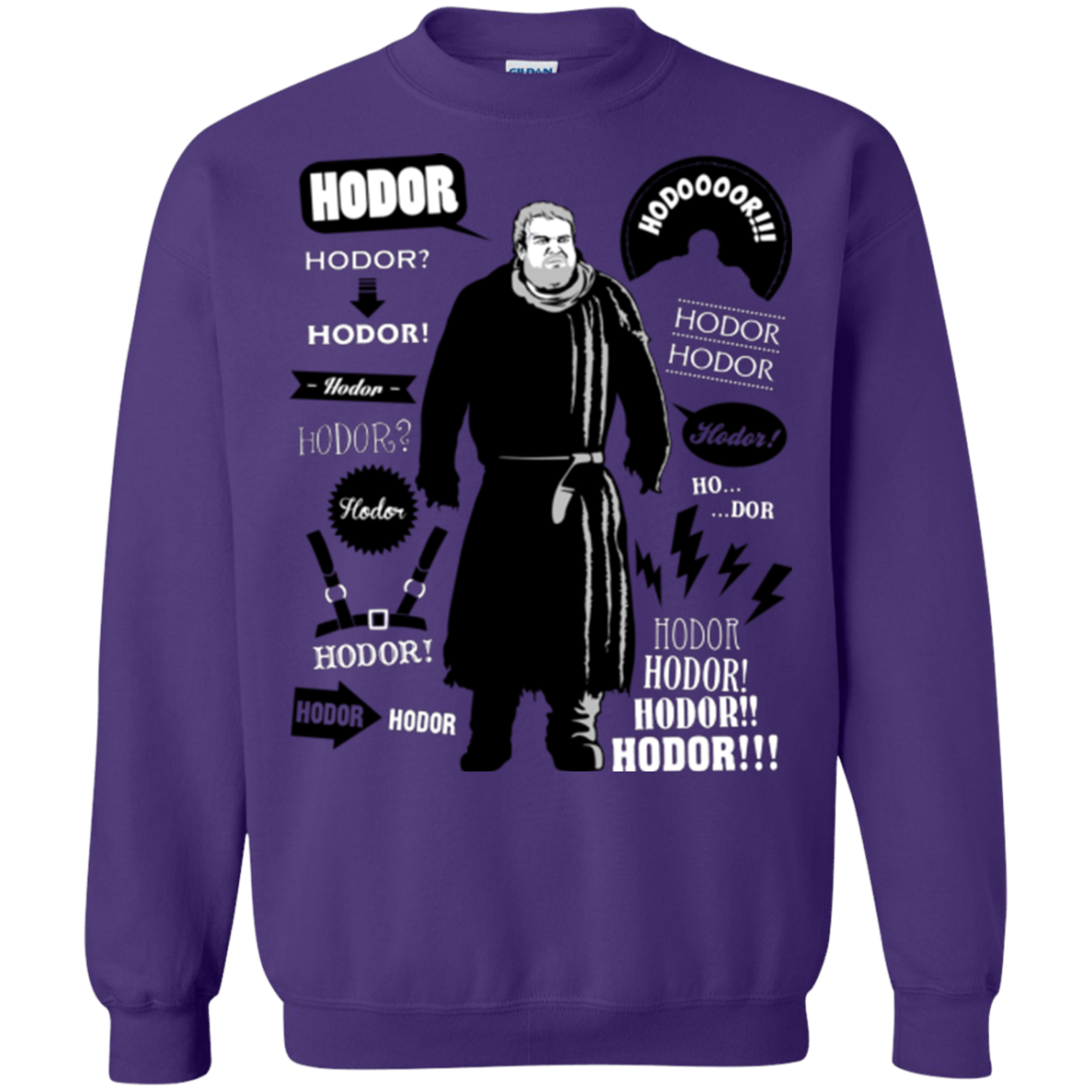 Sweatshirts Purple / Small Hodor Famous Quotes Crewneck Sweatshirt