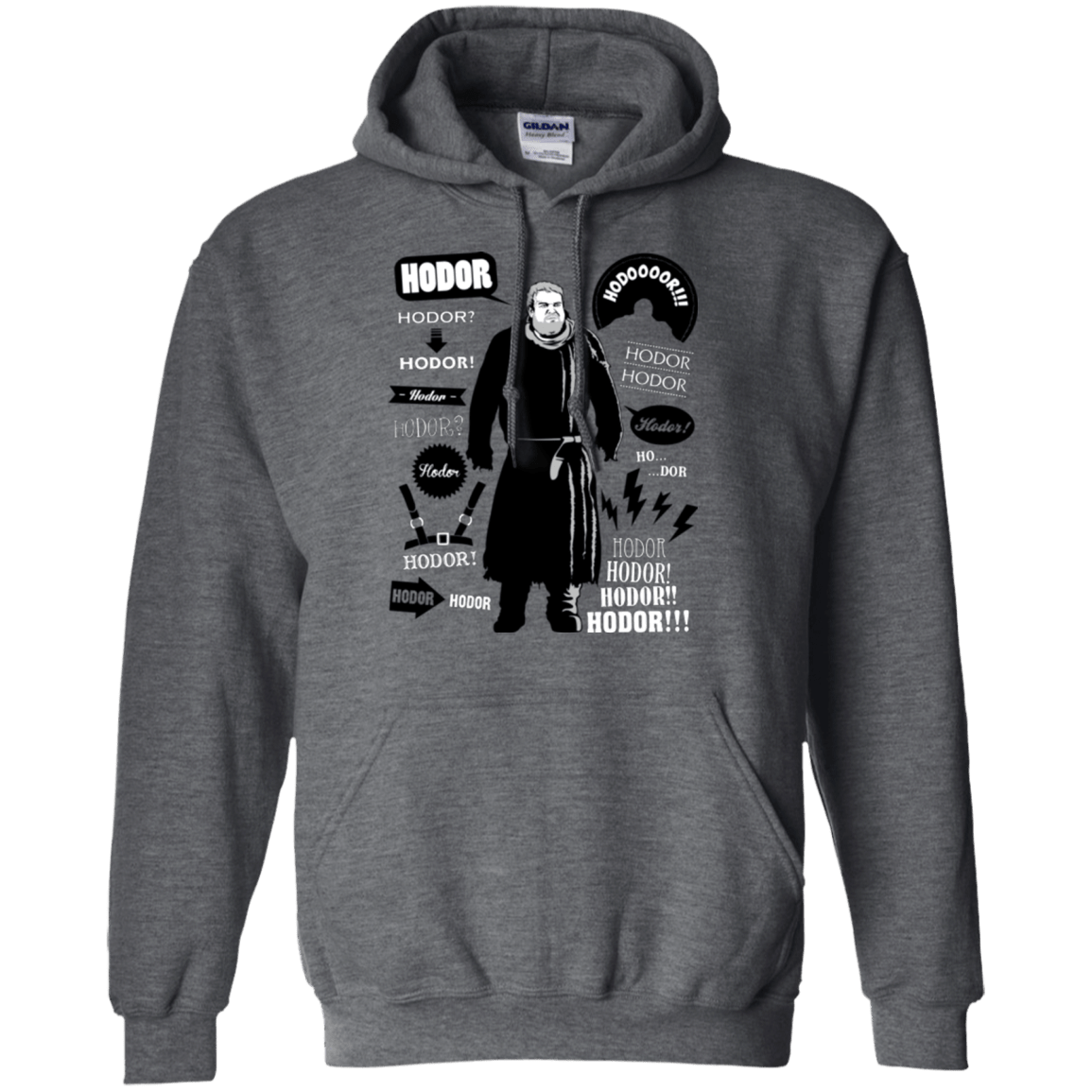 Sweatshirts Dark Heather / Small Hodor Famous Quotes Pullover Hoodie