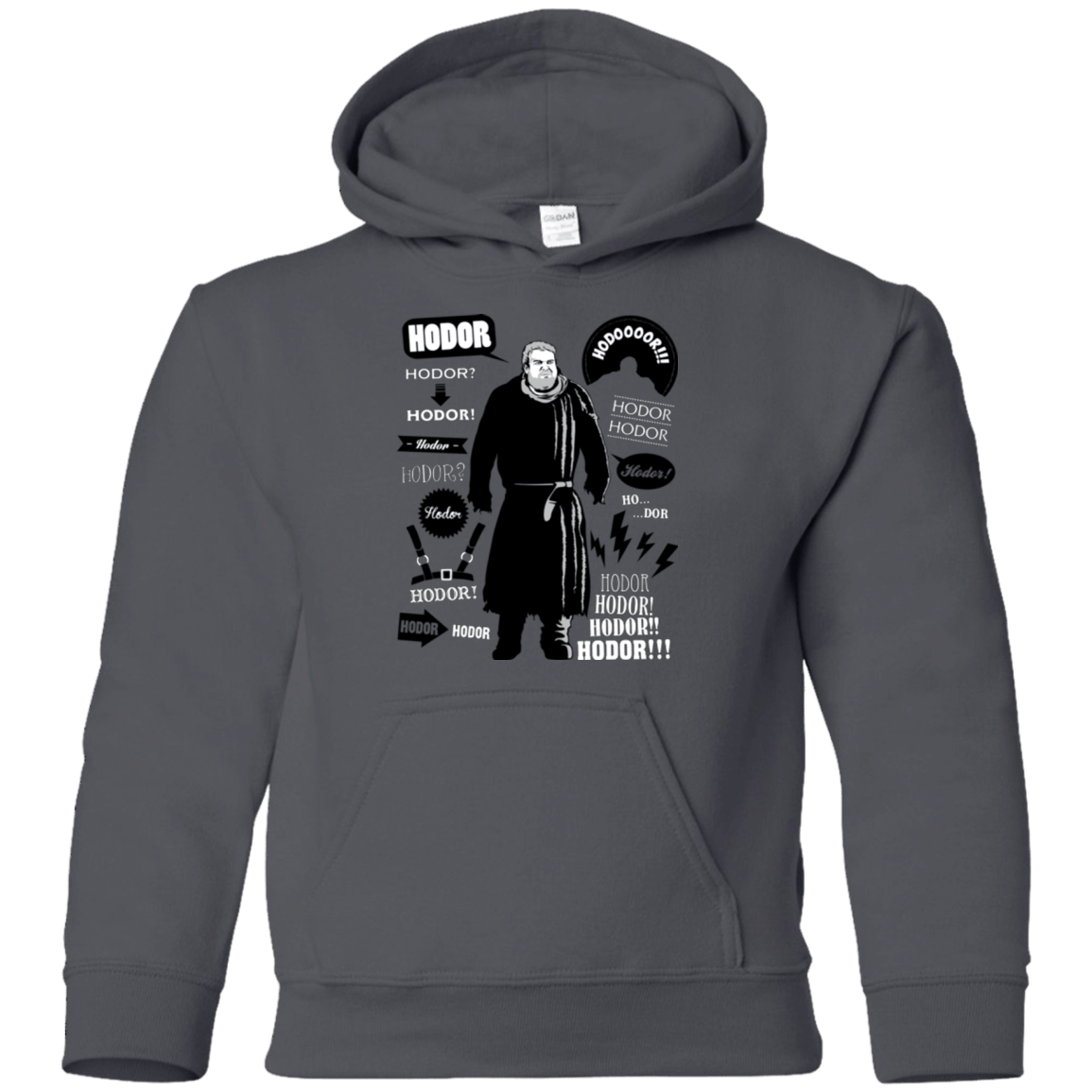 Sweatshirts Charcoal / YS Hodor Famous Quotes Youth Hoodie