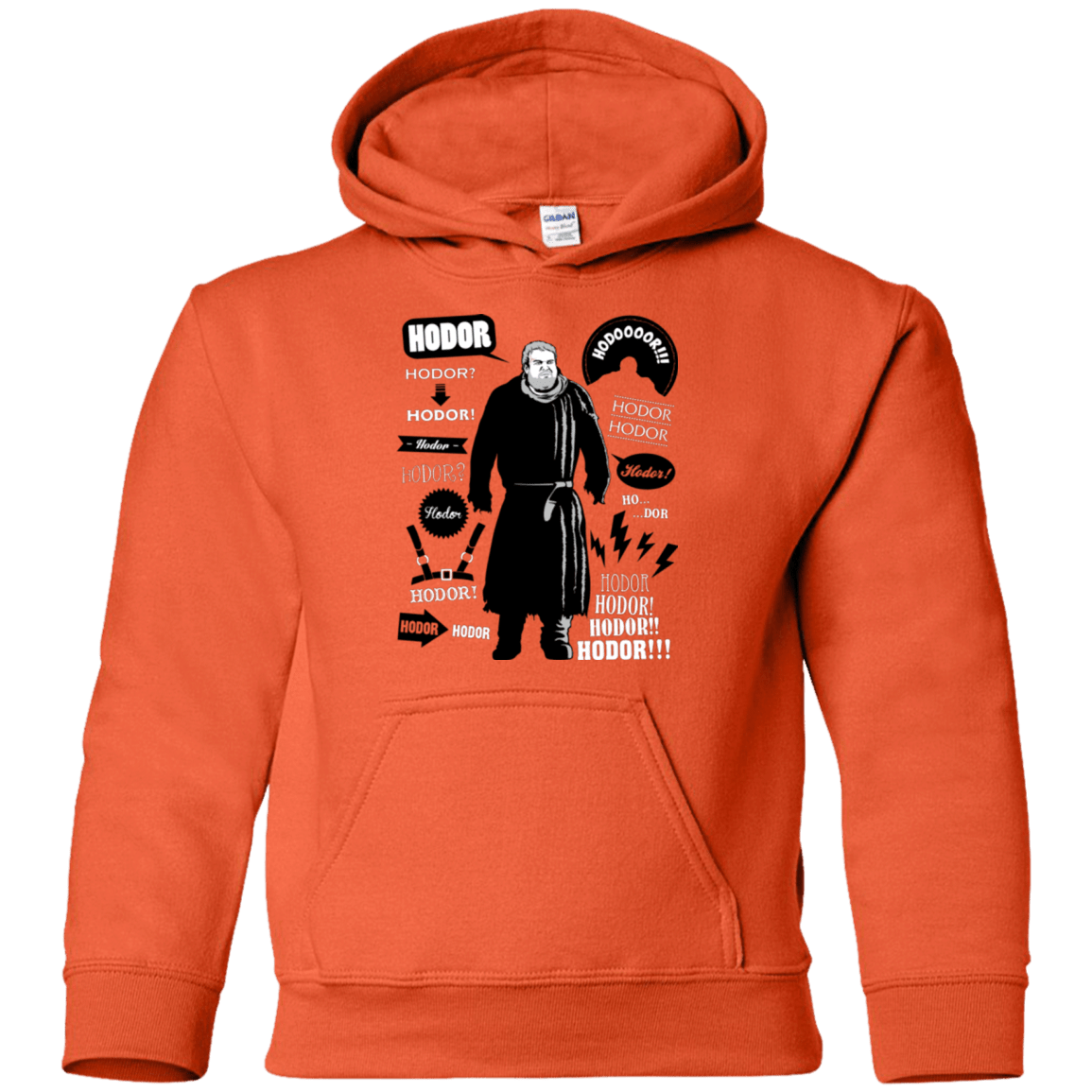 Sweatshirts Orange / YS Hodor Famous Quotes Youth Hoodie