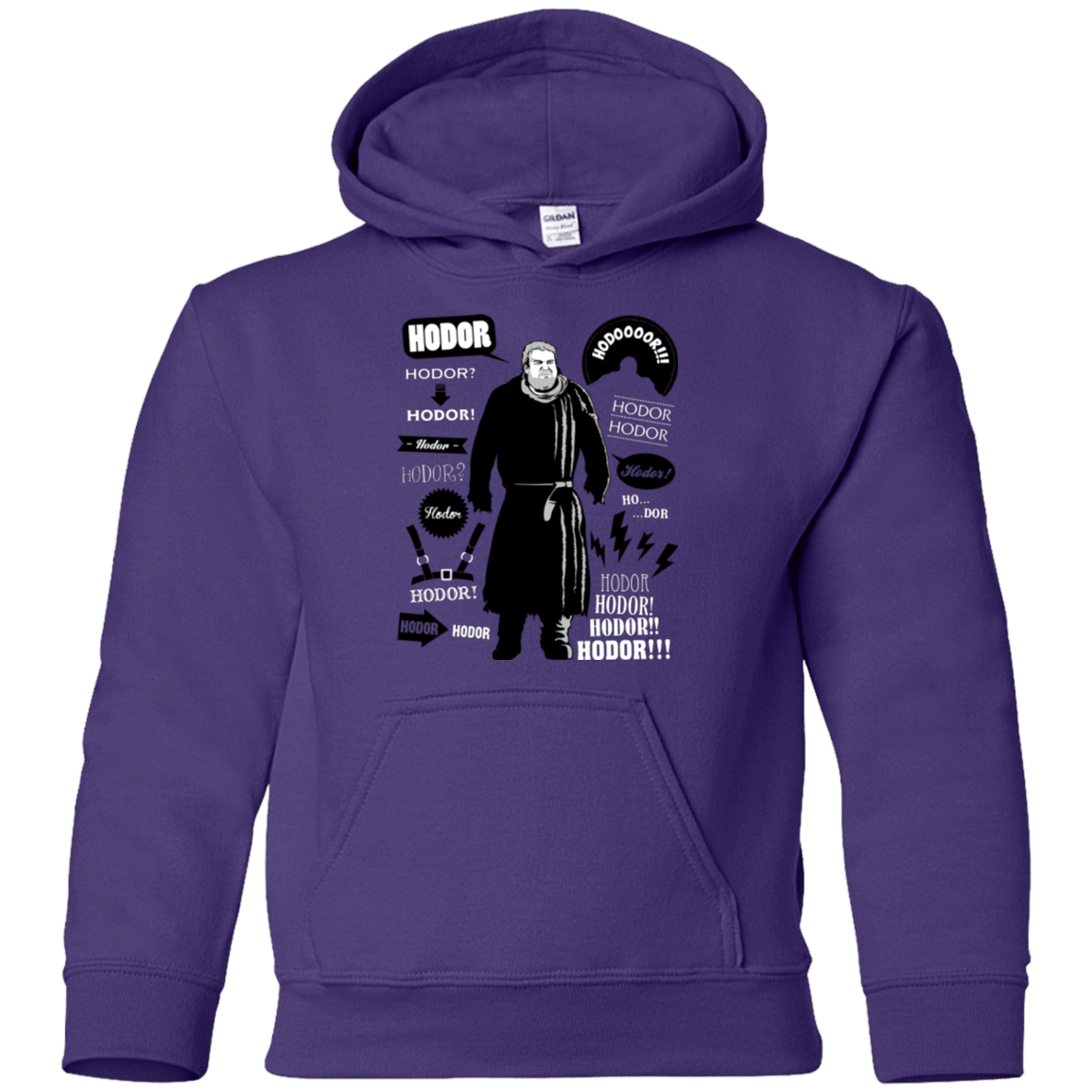 Sweatshirts Purple / YS Hodor Famous Quotes Youth Hoodie
