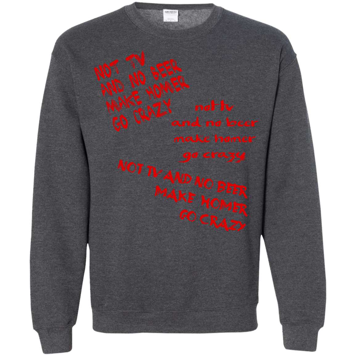 Sweatshirts Dark Heather / S HOMER CRAZY Crewneck Sweatshirt