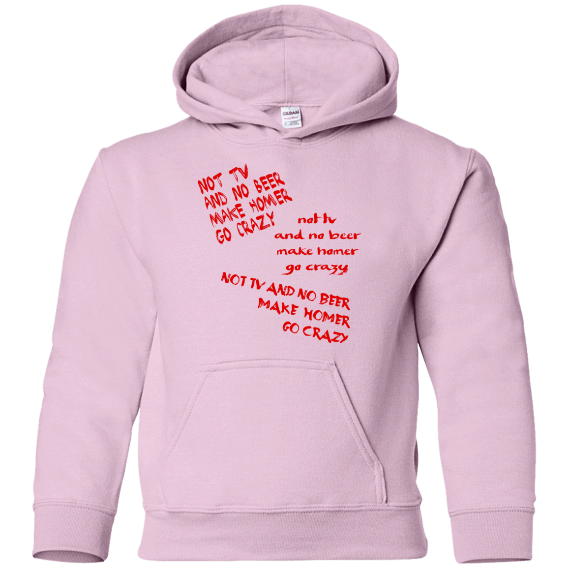 Sweatshirts Light Pink / YS HOMER CRAZY Youth Hoodie