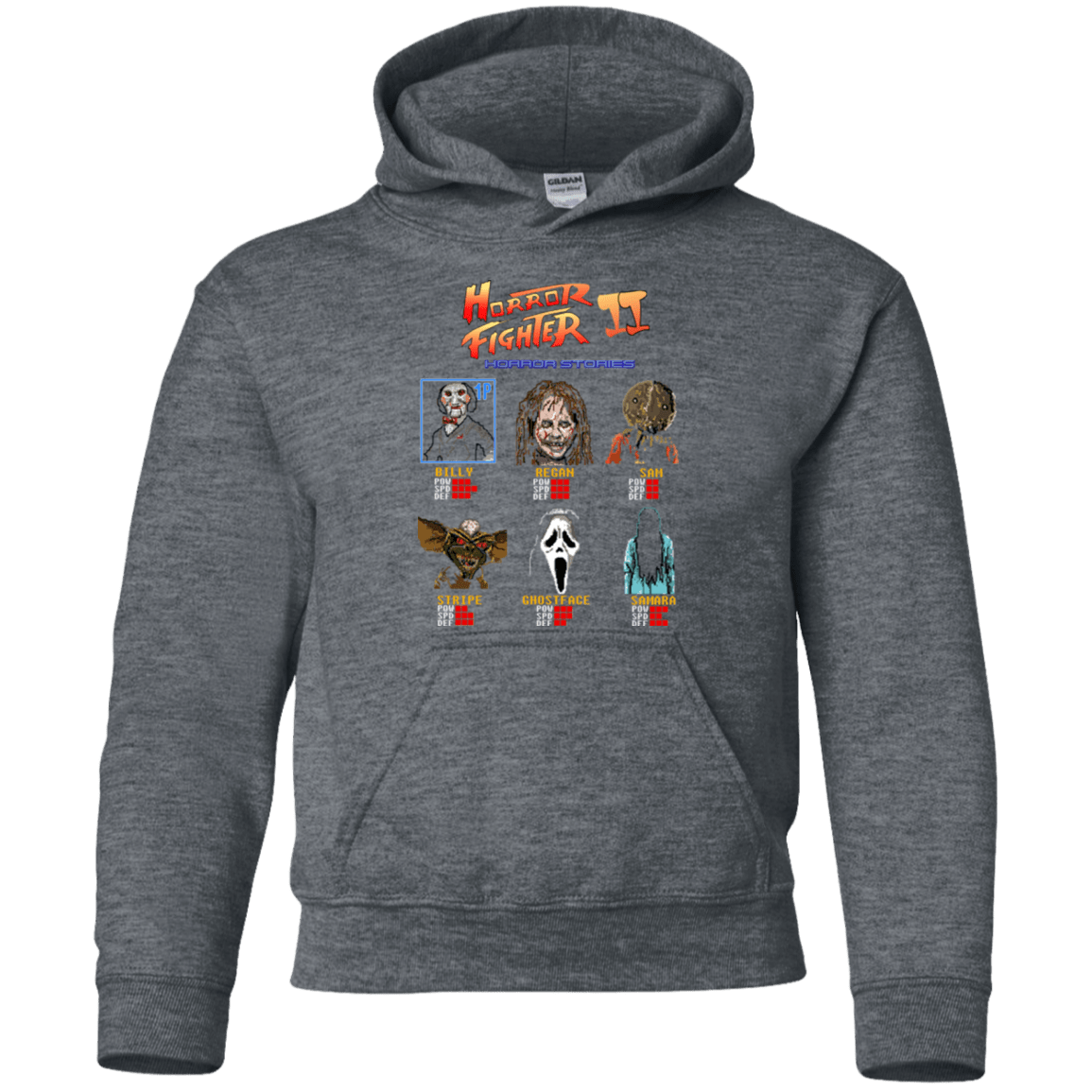 Sweatshirts Dark Heather / YS Horror Fighter 2 Youth Hoodie
