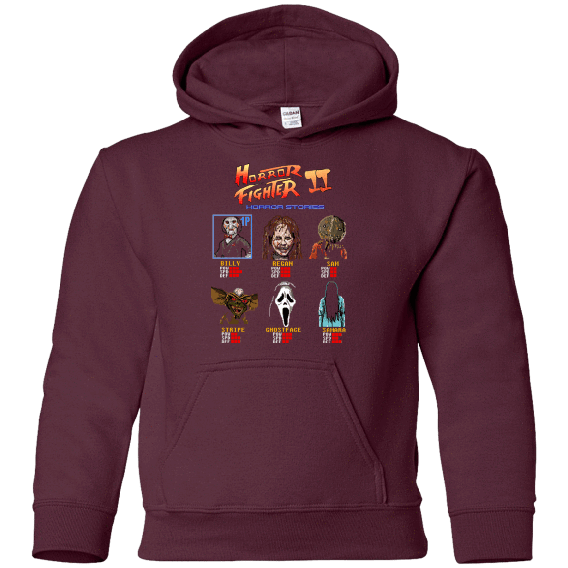 Sweatshirts Maroon / YS Horror Fighter 2 Youth Hoodie