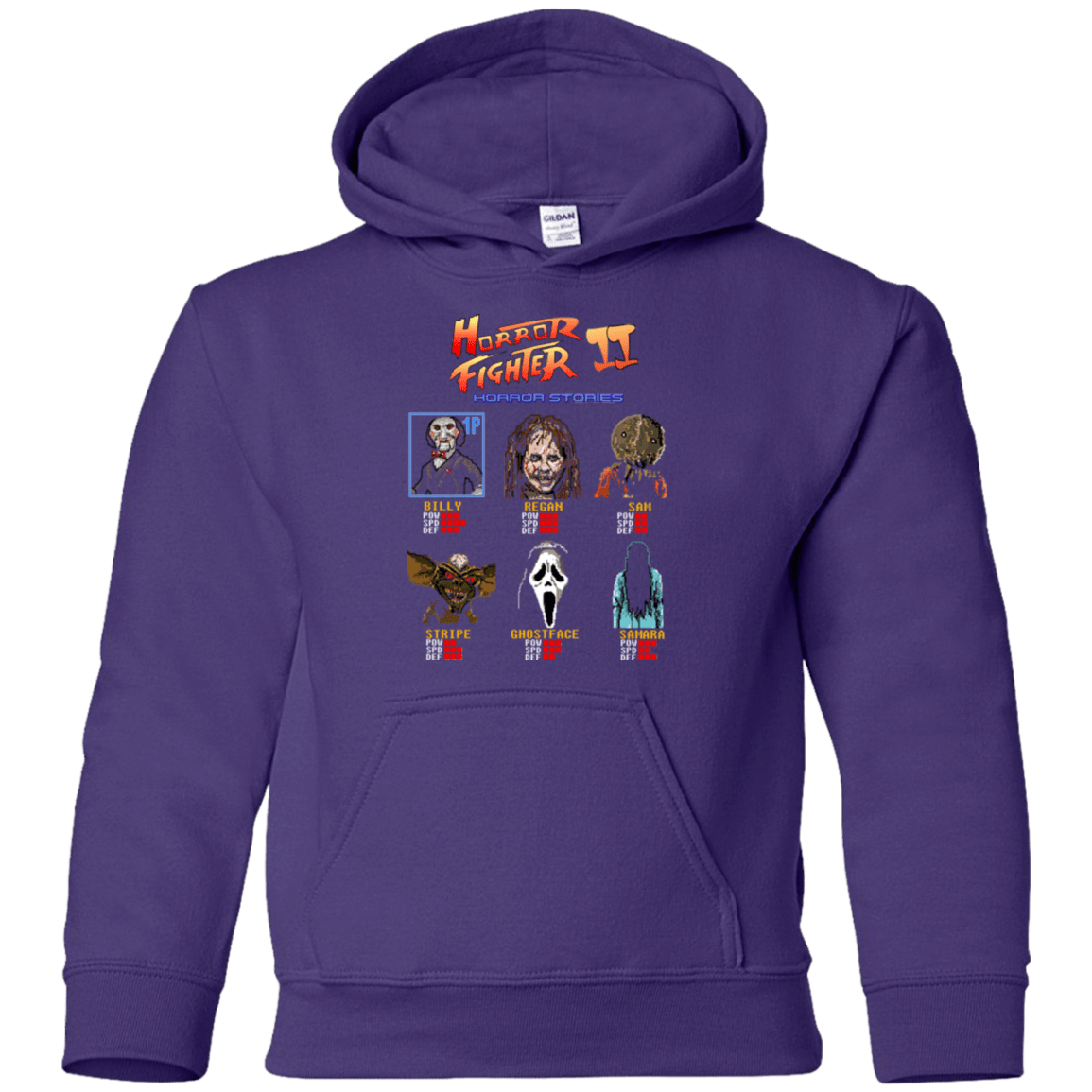 Sweatshirts Purple / YS Horror Fighter 2 Youth Hoodie