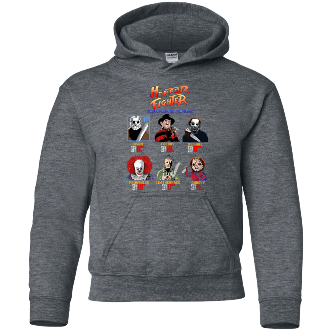 Sweatshirts Dark Heather / YS Horror Fighter Youth Hoodie