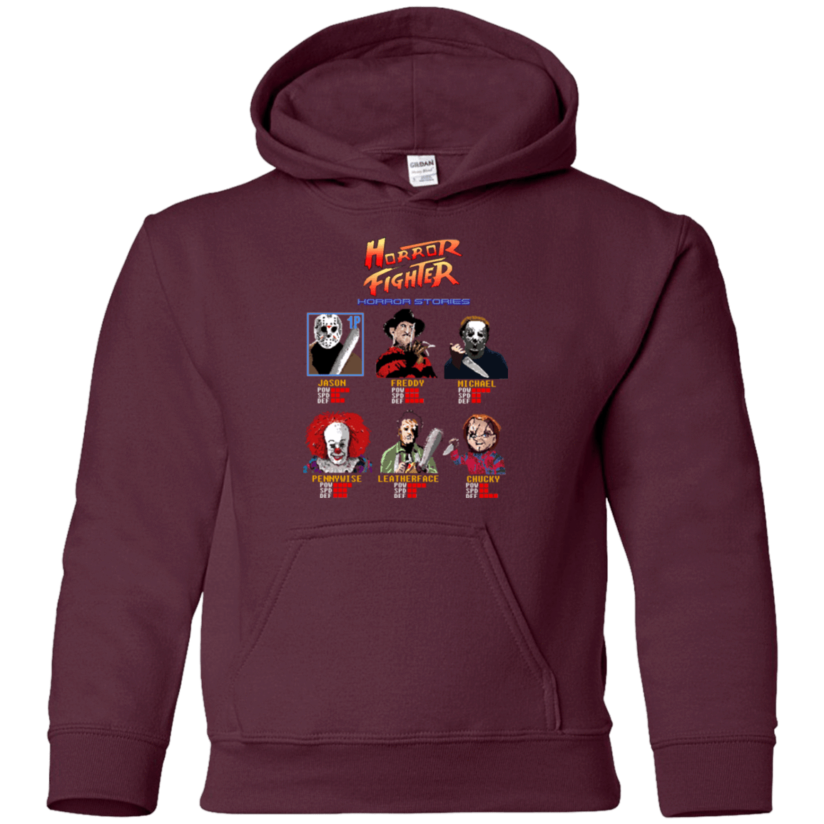 Sweatshirts Maroon / YS Horror Fighter Youth Hoodie