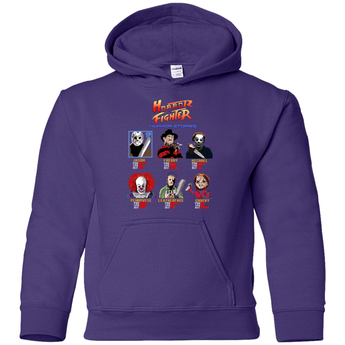 Sweatshirts Purple / YS Horror Fighter Youth Hoodie