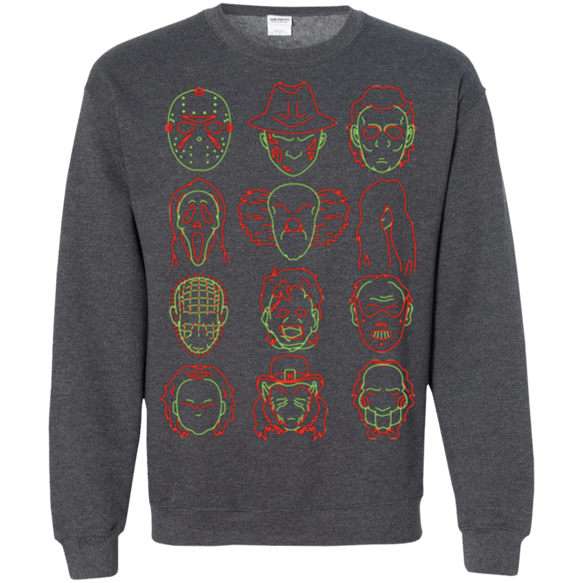 Sweatshirts Dark Heather / Small HORROR HEADS Crewneck Sweatshirt