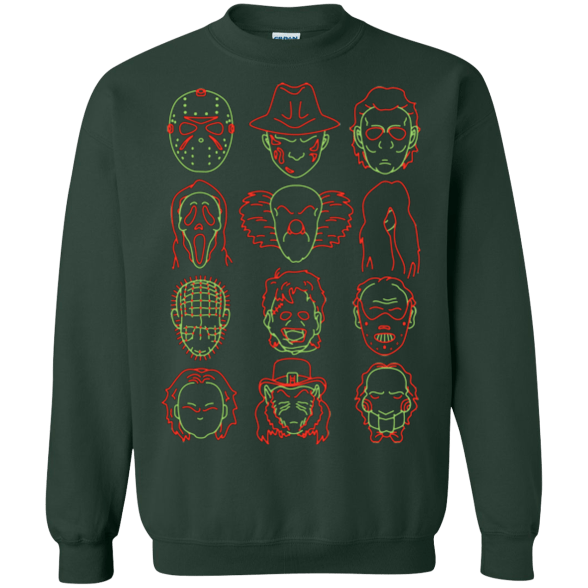 Sweatshirts Forest Green / Small HORROR HEADS Crewneck Sweatshirt