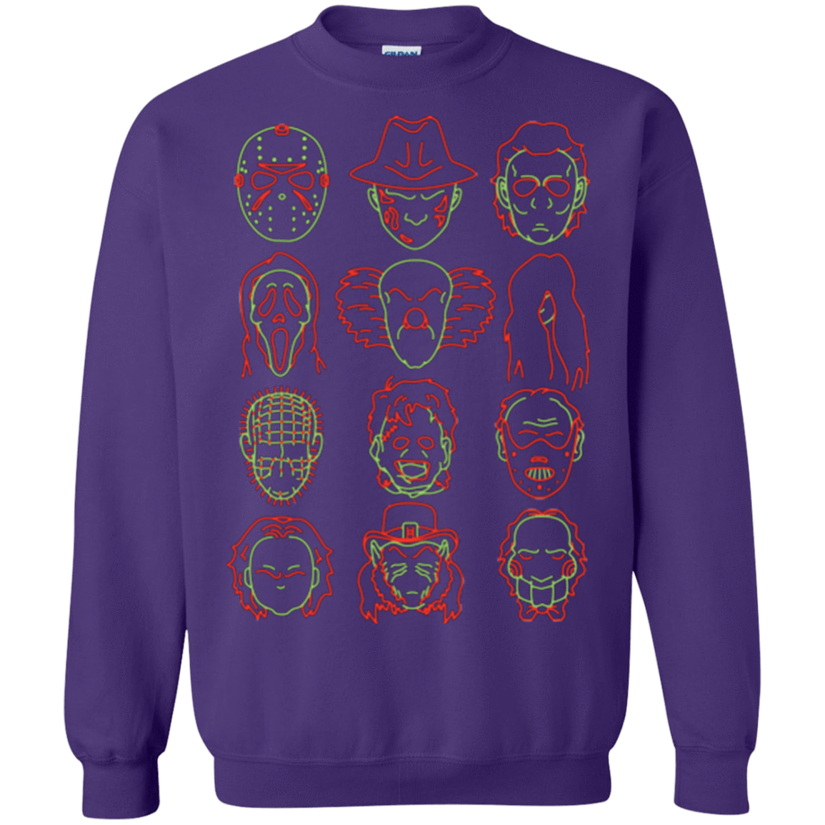 Sweatshirts Purple / Small HORROR HEADS Crewneck Sweatshirt