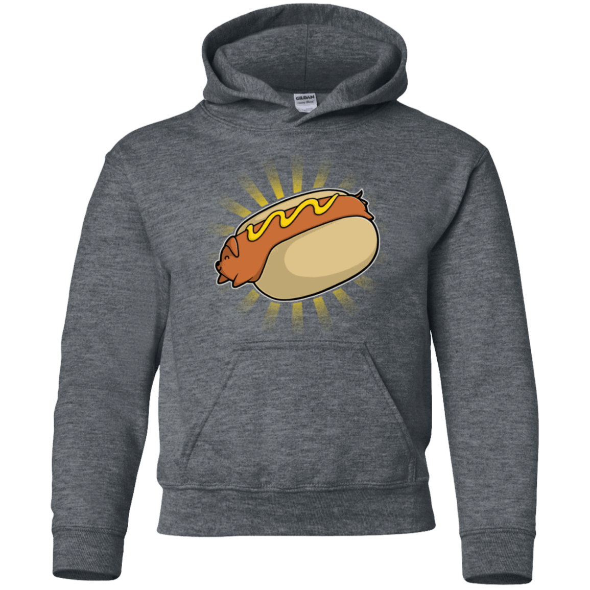 Sweatshirts Dark Heather / YS Hotdog Youth Hoodie
