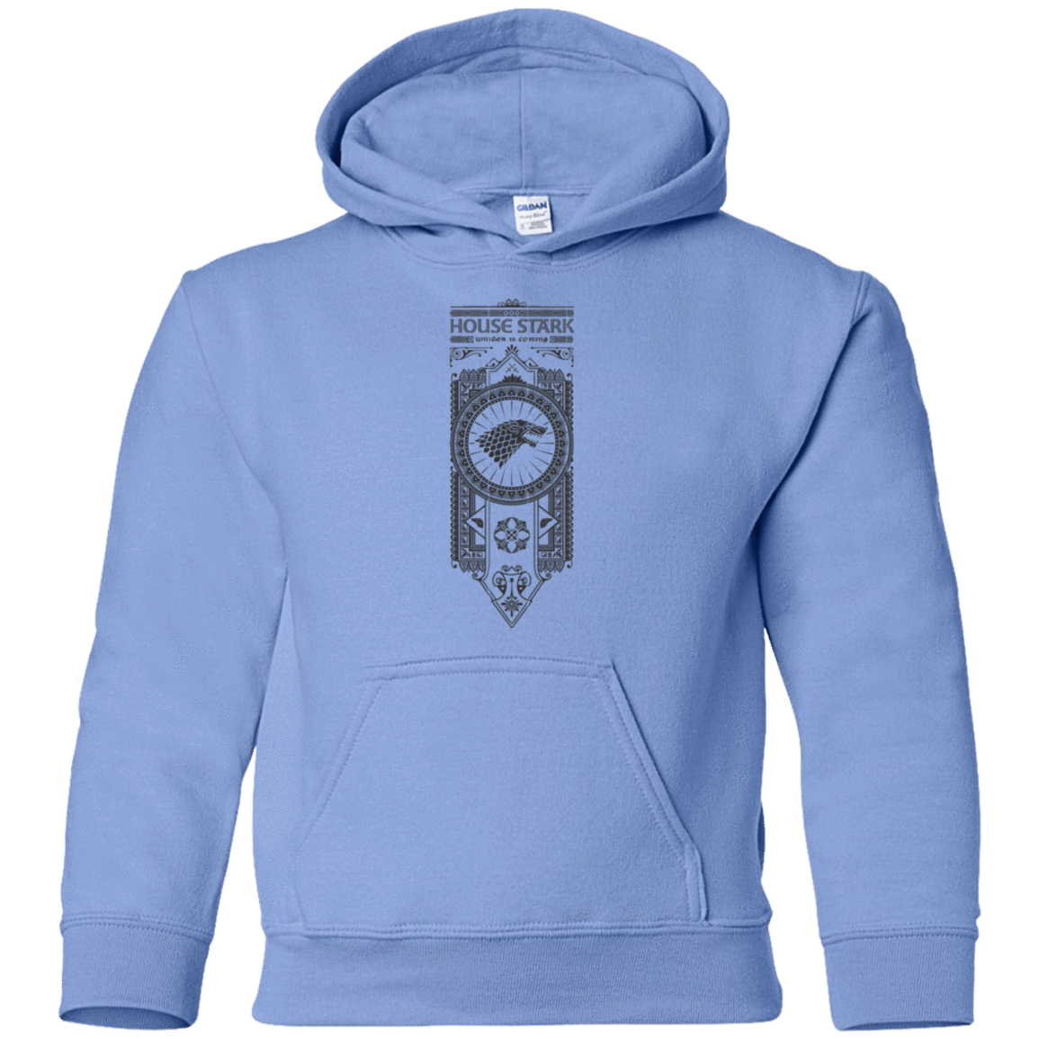 Sweatshirts Carolina Blue / YS House Stark Black Youth Hoodie