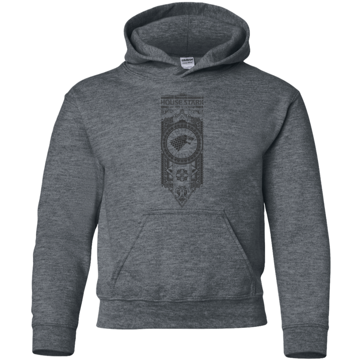 Sweatshirts Dark Heather / YS House Stark Black Youth Hoodie