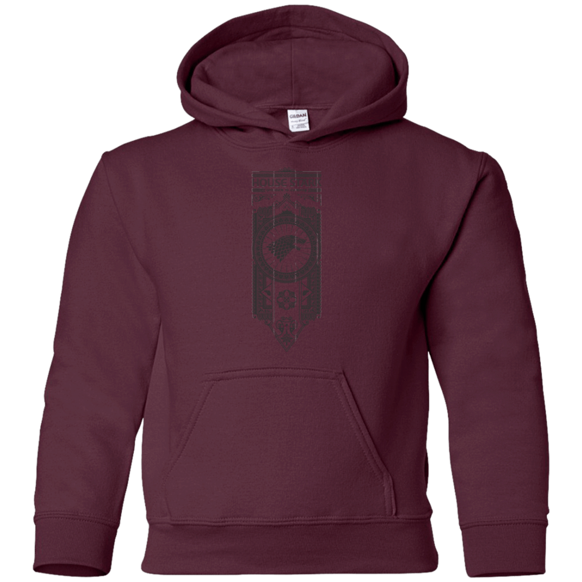 Sweatshirts Maroon / YS House Stark Black Youth Hoodie