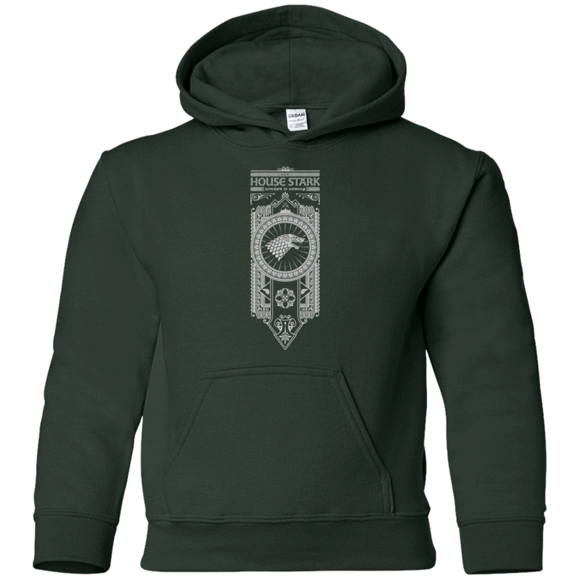 Sweatshirts Forest Green / YS House Stark White Youth Hoodie
