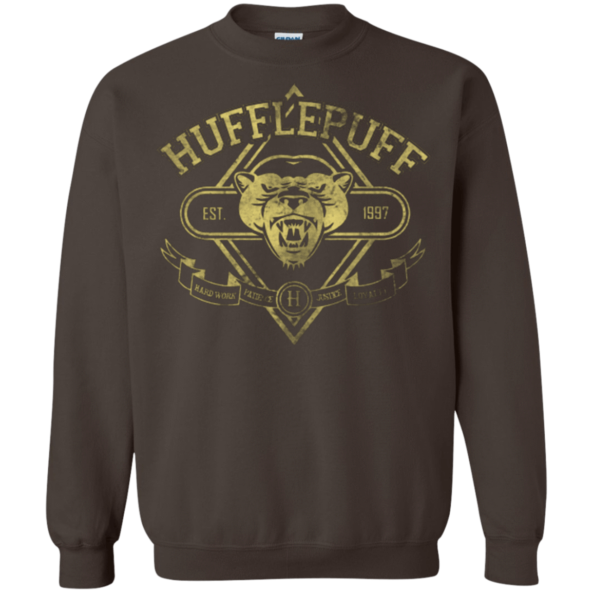 Sweatshirts Dark Chocolate / Small HUFFLEPUFF Crewneck Sweatshirt