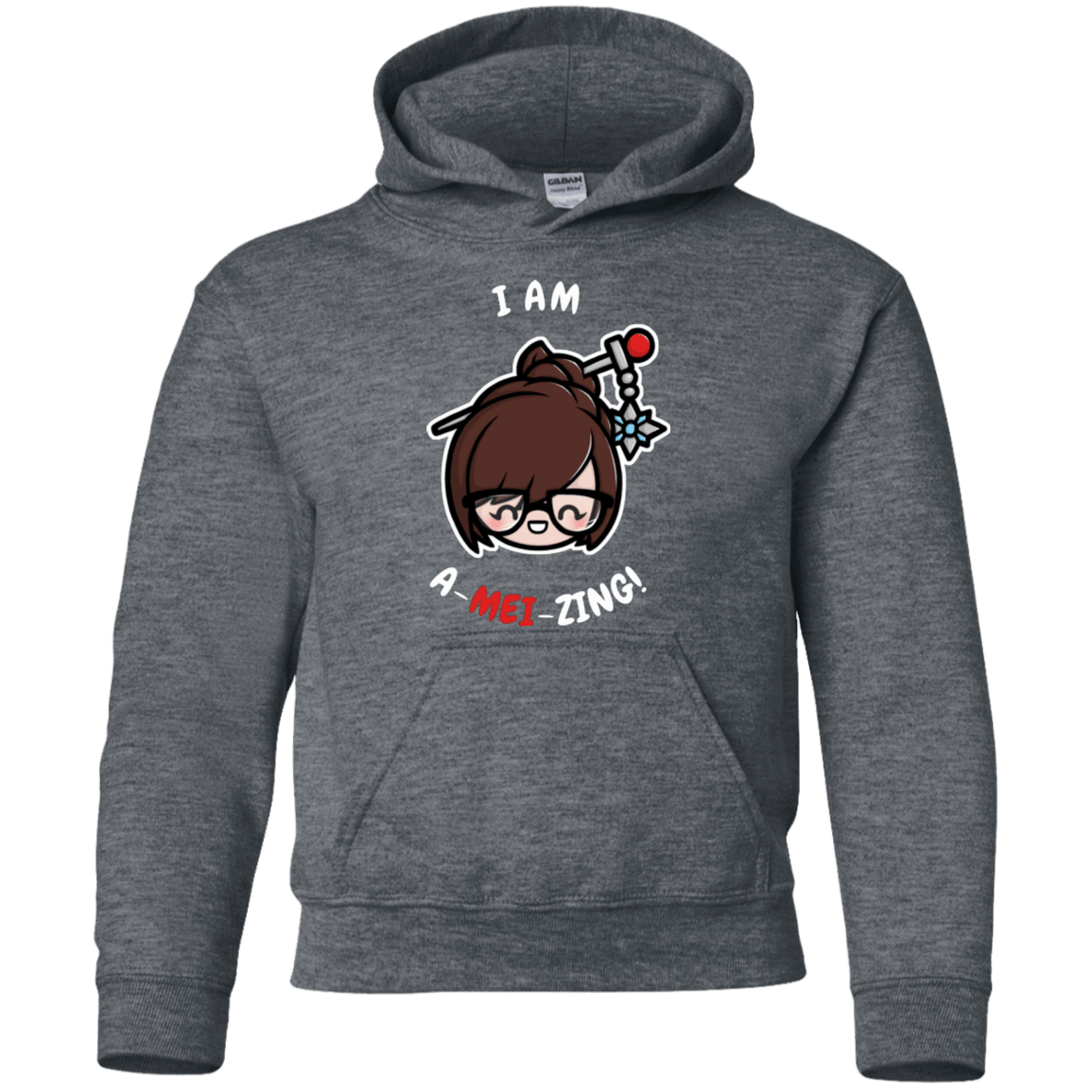 Sweatshirts Dark Heather / YS I Am A Mei Zing Youth Hoodie