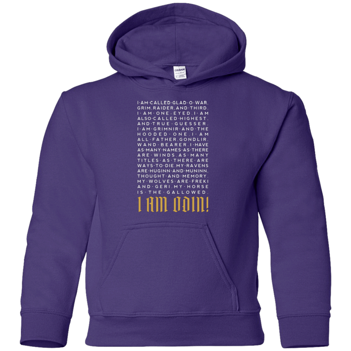 Sweatshirts Purple / YS I am Odin Youth Hoodie