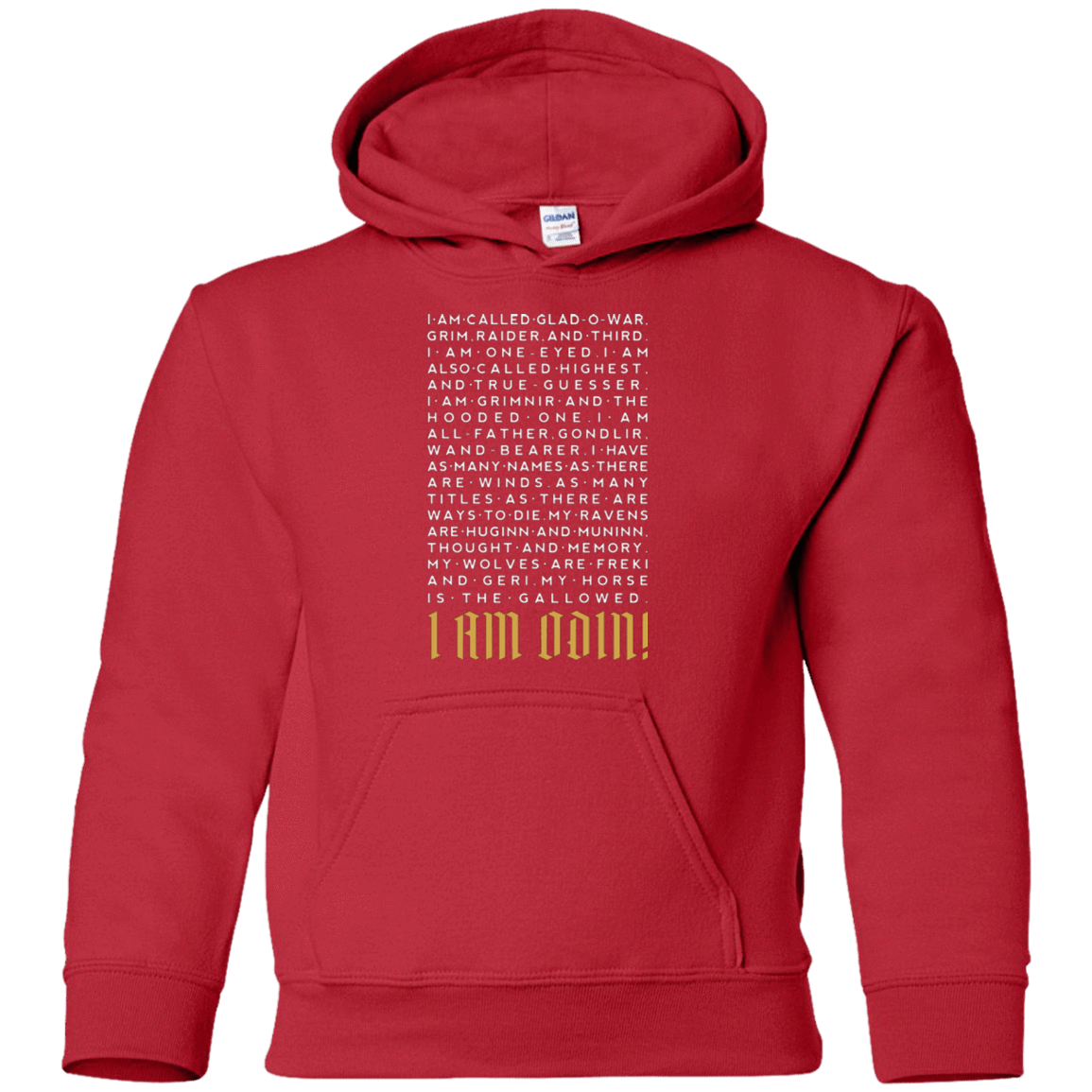 Sweatshirts Red / YS I am Odin Youth Hoodie