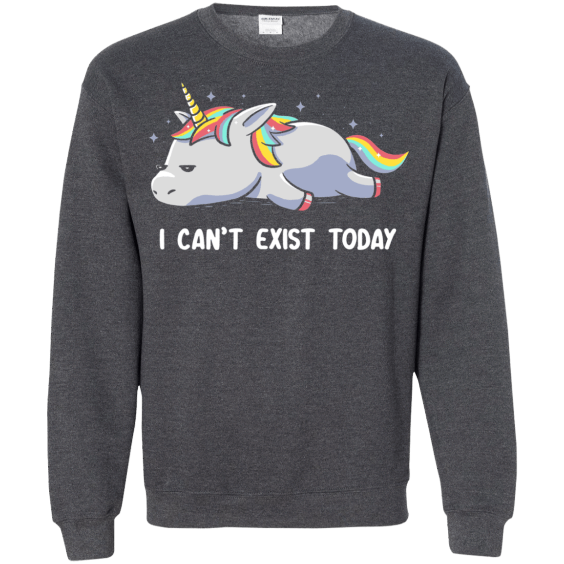 Sweatshirts Dark Heather / S I Can't Exist Today Crewneck Sweatshirt