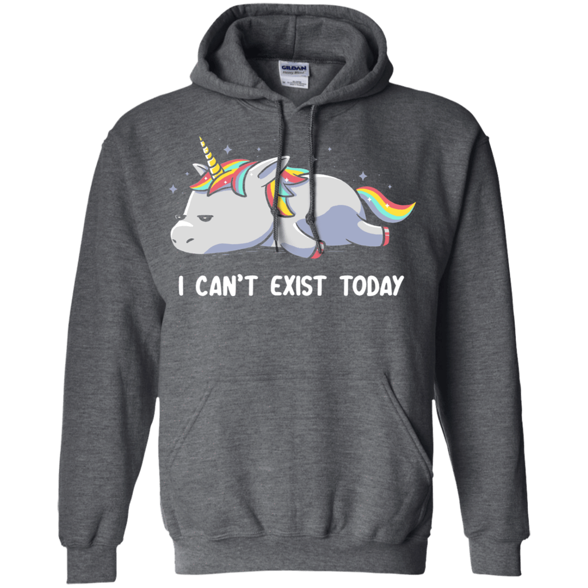 Sweatshirts Dark Heather / S I Can't Exist Today Pullover Hoodie