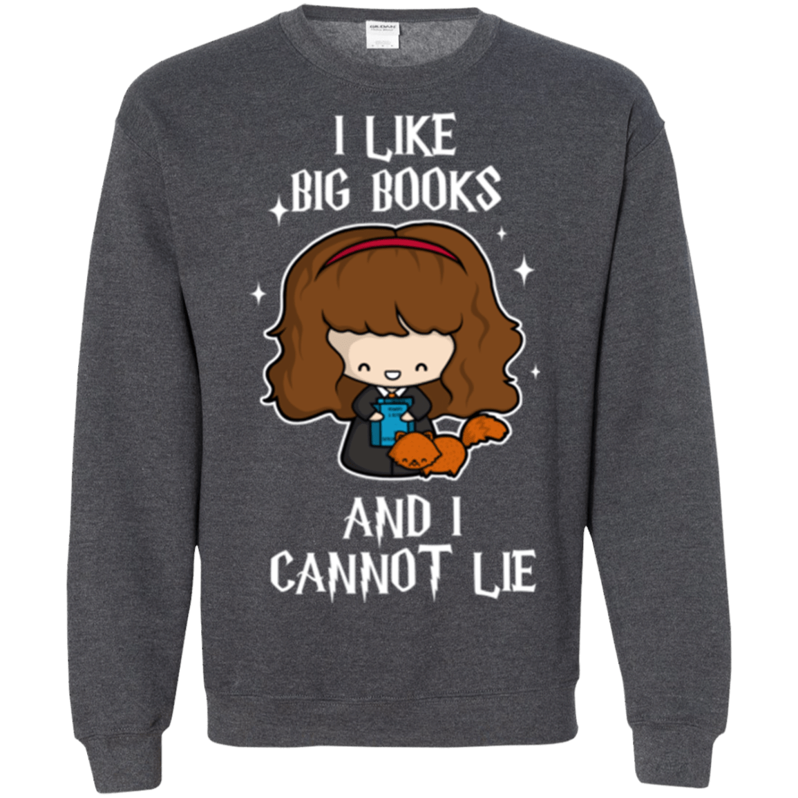 Sweatshirts Dark Heather / Small I Like Big Books Crewneck Sweatshirt