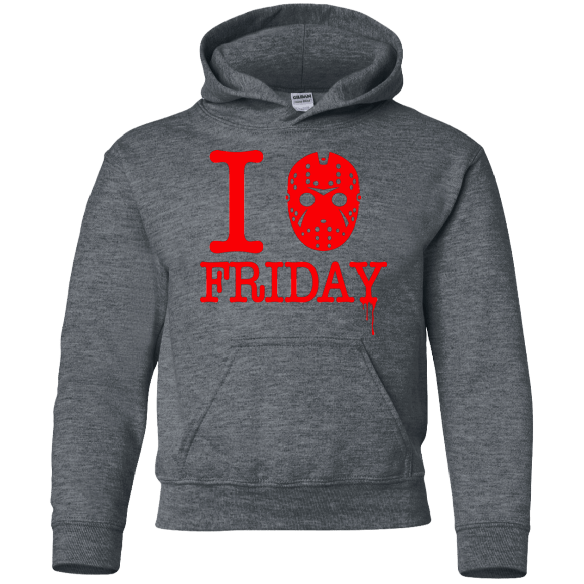 Sweatshirts Dark Heather / YS I Love Friday Youth Hoodie