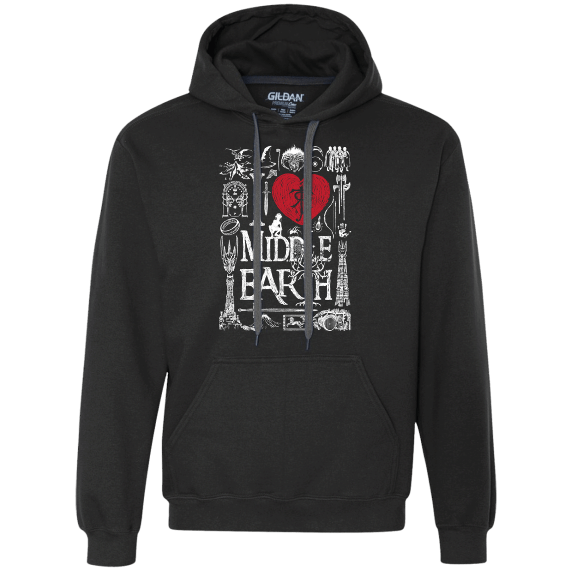 Sweatshirts Black / S I Love Middle Earth Premium Fleece Hoodie