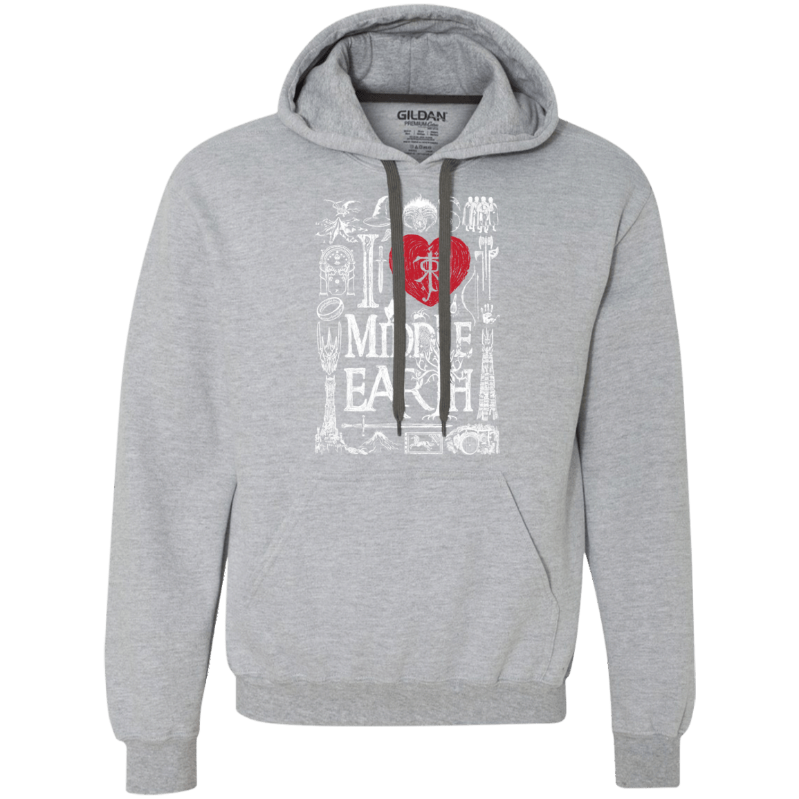 Sweatshirts Sport Grey / S I Love Middle Earth Premium Fleece Hoodie