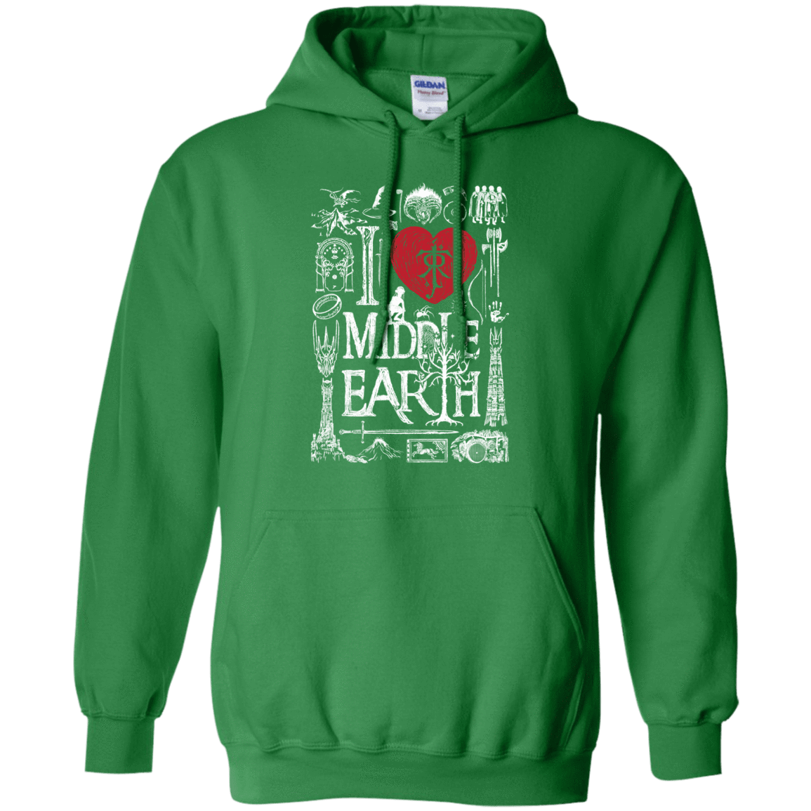 Sweatshirts Irish Green / S I Love Middle Earth Pullover Hoodie