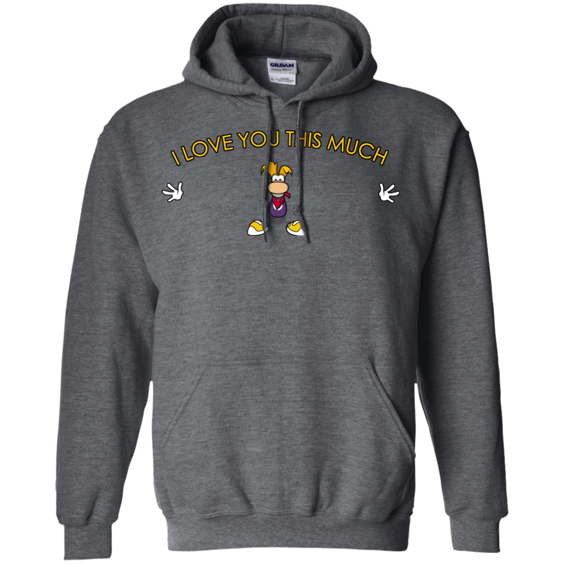 Sweatshirts Dark Heather / S I Love You This Much Pullover Hoodie