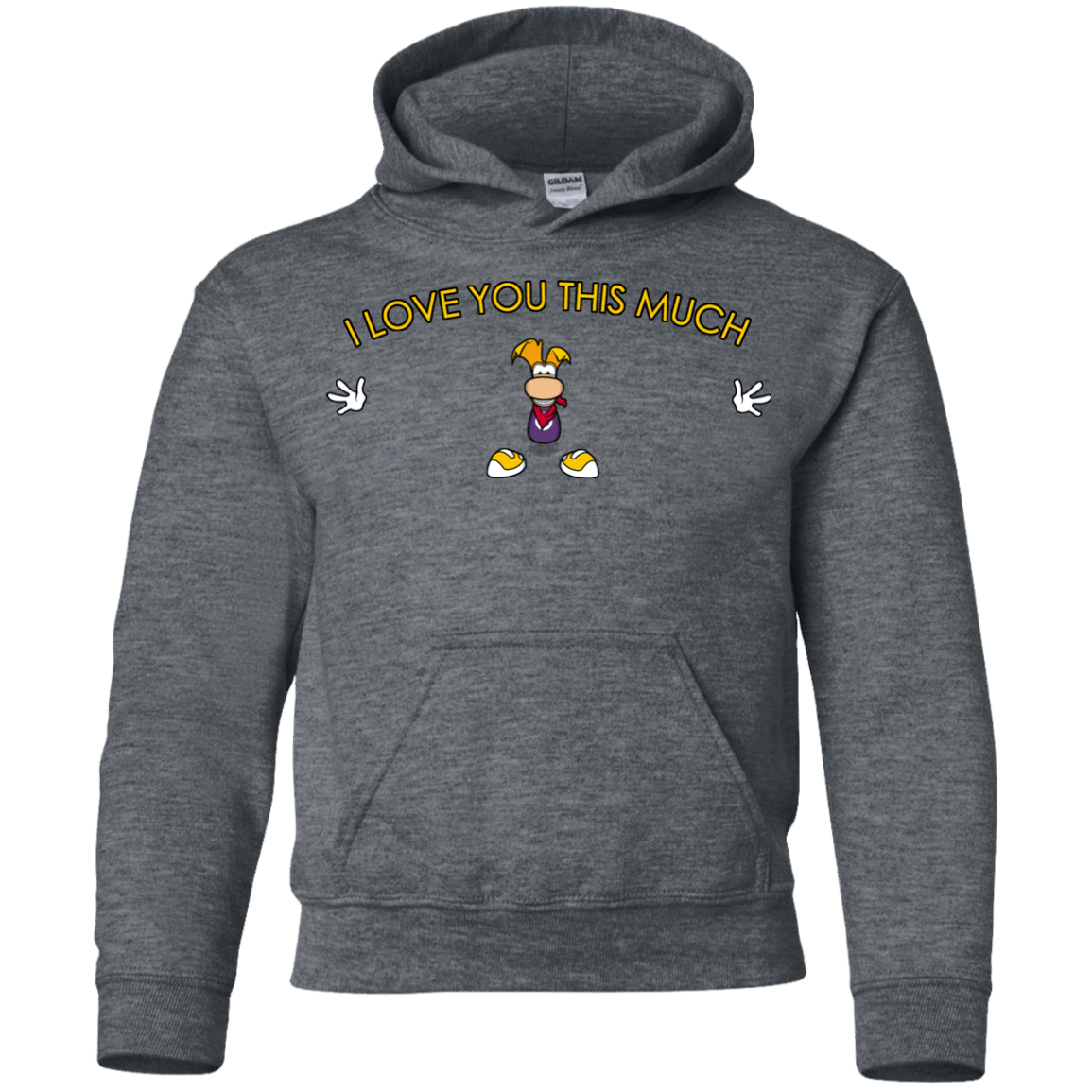 Sweatshirts Dark Heather / YS I Love You This Much Youth Hoodie