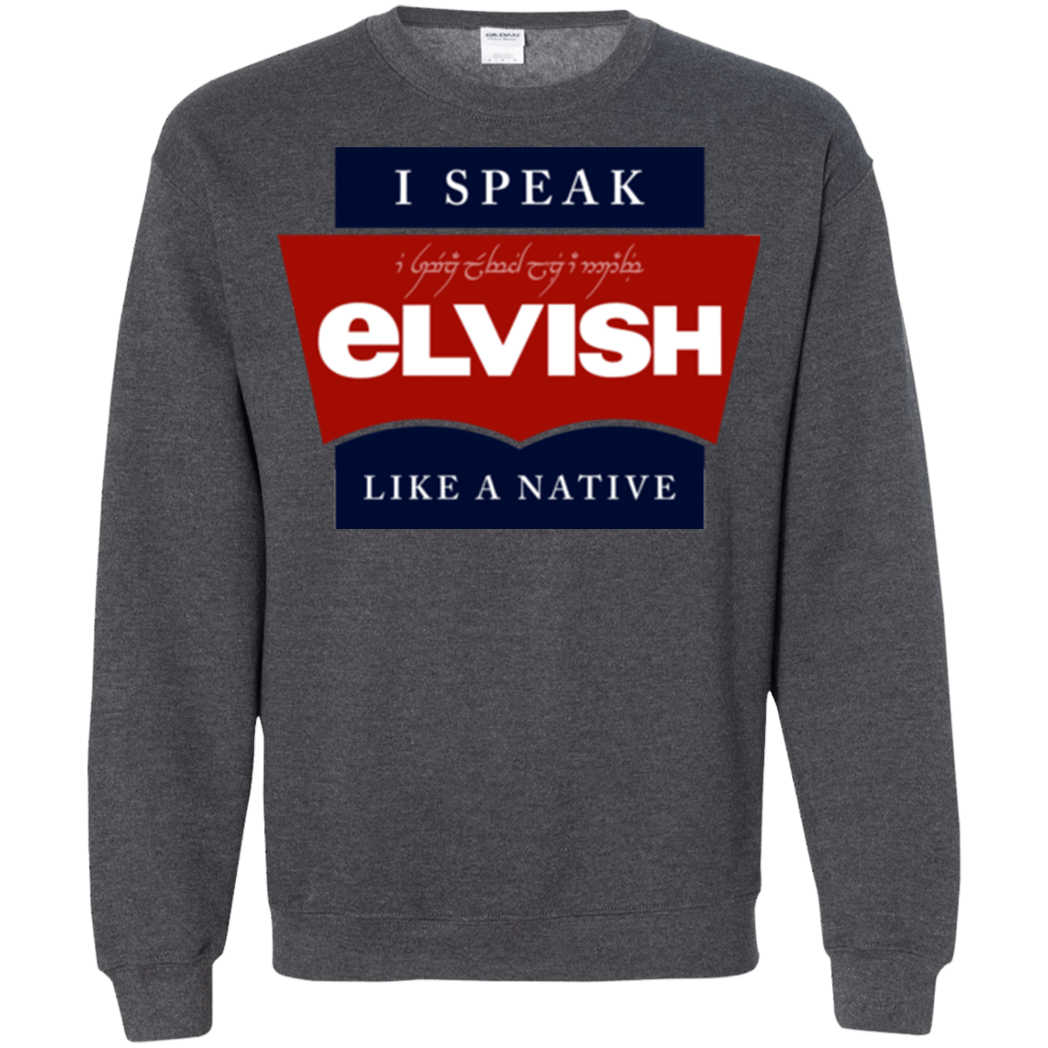 Sweatshirts Dark Heather / Small I speak elvish Crewneck Sweatshirt