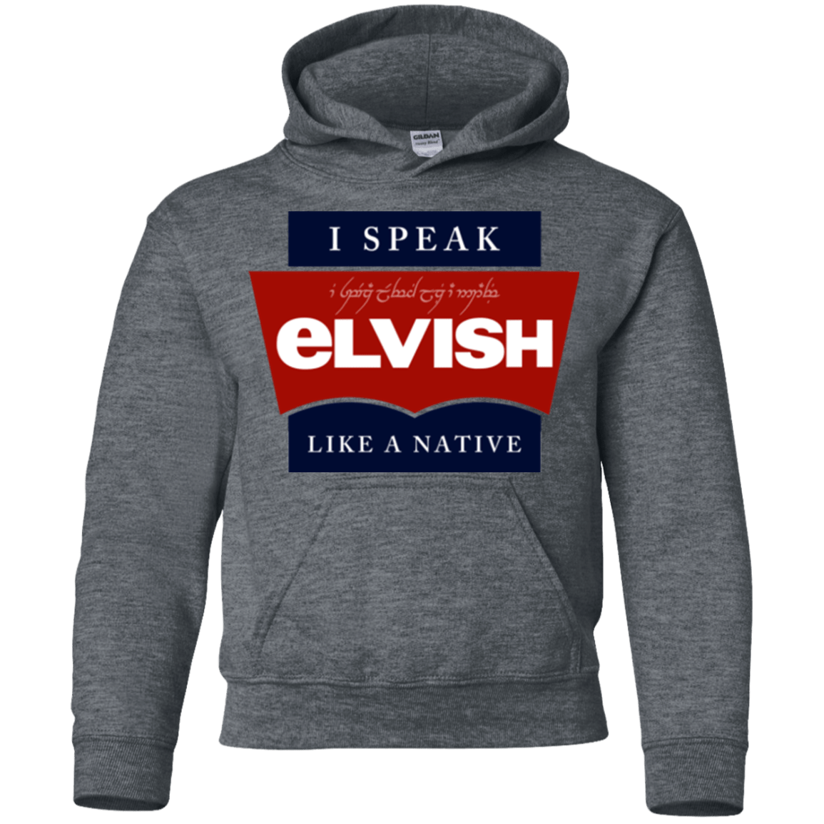 Sweatshirts Dark Heather / YS I speak elvish Youth Hoodie