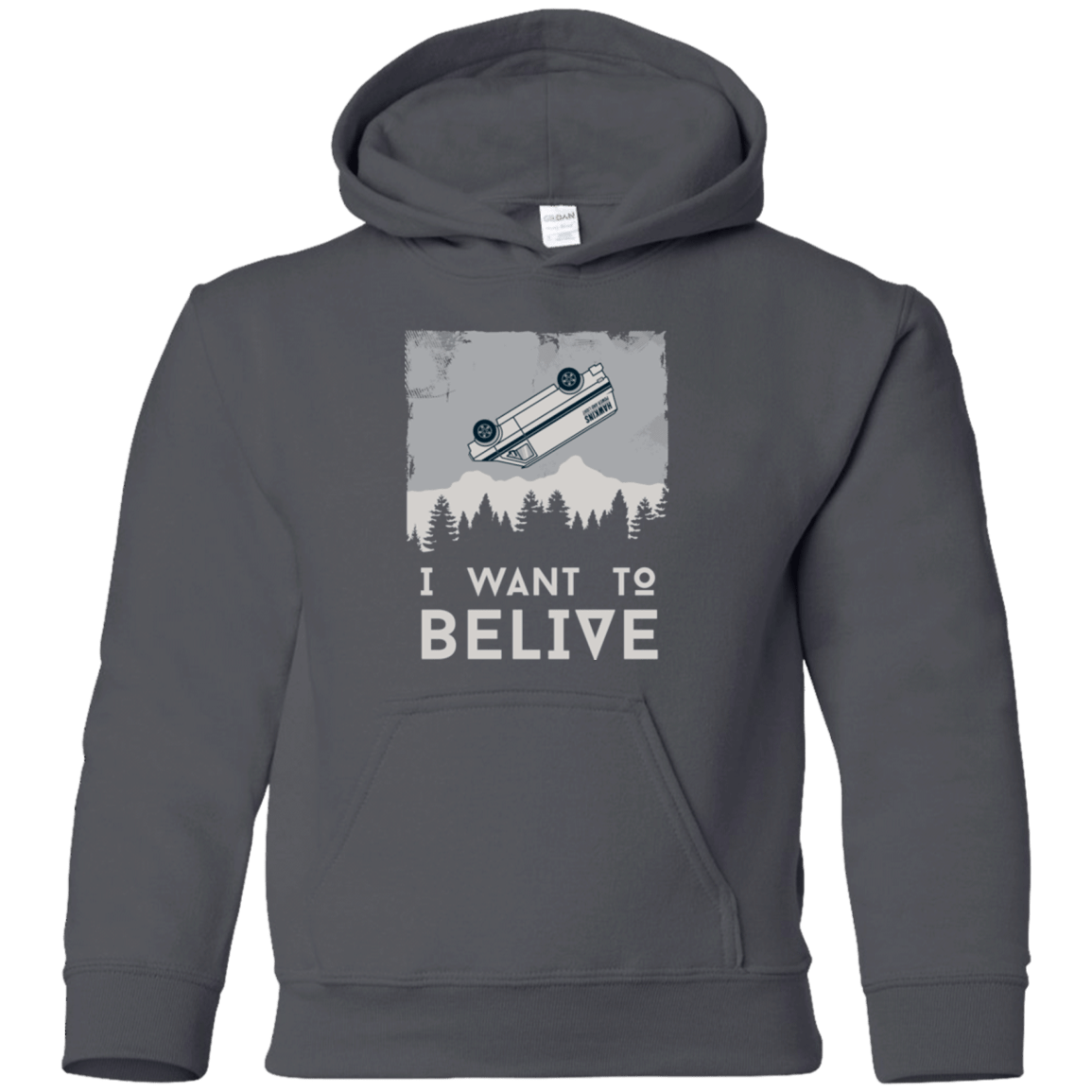 Sweatshirts Charcoal / YS I Want to Believe Youth Hoodie